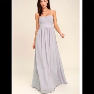 Lulus Moonlight Serenade Brown Strapless Maxi Dress